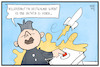 Cartoon: Böllerverbot (small) by Kostas Koufogiorgos tagged karikatur,koufogiorgos,illustration,cartoon,böller,böllerverbot,feuerwerk,nordkorea,diktatur,kim,jong,un,deutschland,rakete,krieg