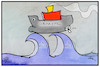 Cartoon: Corona-Richtlinien (small) by Kostas Koufogiorgos tagged karikatur,koufogiorgos,illustration,cartoon,corona,richtlinie,regierung,pandemie,welle,schiff,meer