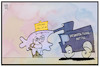 Cartoon: Demo der Corongegner (small) by Kostas Koufogiorgos tagged karikatur,koufogiorgos,illustration,cartoon,demo,wasserwerfer,polizei,demonstrant,corona,pandemie,desinfektionsmittel,virus