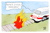 Cartoon: Deutsche Bahn (small) by Kostas Koufogiorgos tagged karikatur,koufogiorgos,bahn,vandalismus,feuer,brand,brandstiftung
