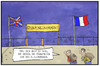 Cartoon: EU-Flüchtlingspolitik (small) by Kostas Koufogiorgos tagged karikatur,koufogiorgos,illustration,cartoon,europa,eu,hilfe,geld,flüchtlingspolitik,eurotunnel,großbritannien,frankreich,willkommen,politik,einwanderung,asyl