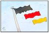 Cartoon: Föderalismus (small) by Kostas Koufogiorgos tagged karikatur,koufogiorgos,illustration,cartoon,foederalismus,fahne,flagge,aufloesung,deutschland,regierung