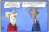 Cartoon: Friedensnobelpreis (small) by Kostas Koufogiorgos tagged karikatur,koufogiorgos,illustration,cartoon,friedensnobelpreis,merkel,obama,krieg,frieden,bomben,auszeichnung,ehre,ehrung