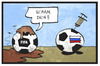 Cartoon: Fussball (small) by Kostas Koufogiorgos tagged karikatur,koufogiorgos,cartoon,illustration,doping,russland,fifa,schande,sport,betrug,korruption