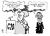 Cartoon: G20 (small) by Kostas Koufogiorgos tagged 20,gipfel,mexiko,merkel,obama,popularität,macht,frau,politik,karikatur,kostas,koufogiorgos