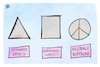 Cartoon: Geometrie und Politik (small) by Kostas Koufogiorgos tagged karikatur,koufogiorgos,illustration,cartoon,geometrie,dreieck,weimar,normandie,peace,kreis,diplomatie