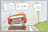 Cartoon: Grünes Tempolimit (small) by Kostas Koufogiorgos tagged karikatur,koufogiorgos,illustration,cartoon,gruene,partei,tempolimit,baden,wuerttemberg,130,auto,verkehr,mobilität