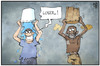 Cartoon: Ice-Bucket Challenge (small) by Kostas Koufogiorgos tagged karikatur,koufogiorgos,illustration,cartoon,ice,bucket,challenge,wasser,dritte,welt,armut,trend,eimer,wasserknappheit,politik