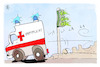Cartoon: Impflicht (small) by Kostas Koufogiorgos tagged karikatur,koufogiorgos,illustration,cartoon,impfpflicht,rettungswagen,ampel,grün,fahrt,pandemie