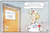 Cartoon: Intensivstation Ost (small) by Kostas Koufogiorgos tagged karikatur,koufogiorgos,illustration,cartoon,merkel,ost,intensivstation,pflege,pflegereform