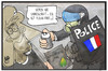 Cartoon: Klimaschutz (small) by Kostas Koufogiorgos tagged karikatur,koufogiorgos,illustration,cartoon,klima,klimaschutz,polizei,demonstration,pfefferspray,treibmittel,fckw,gas,umweltfreundlich,paris,klimakonferenz