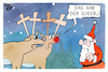 Cartoon: Kreuzerlass (small) by Kostas Koufogiorgos tagged karikatur koufogiorgos söder kreuz kreuzerlass weihnachtsmann rentier