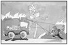 Cartoon: Leipziger Mess (small) by Kostas Koufogiorgos tagged karikatur,koufogiorgos,illustration,cartoon,leipzig,silvester,krawall,ausschreitungen,polizei,wasserwerfer,randale,messe,mess