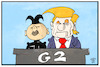 Cartoon: Lieber G2 als G7 (small) by Kostas Koufogiorgos tagged karikatur,koufogiorgos,illustration,cartoon,g2,g7,singapur,kim,jong,un,trump,usa,nordkorea,treffen,diplomatie