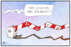 Cartoon: Lockdownverlängerung (small) by Kostas Koufogiorgos tagged karikatur,koufogiorgos,illustration,cartoon,lockdown,verlängerung,schranke,ausgangssperre,pandemie,corona