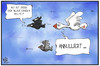 Cartoon: Lufthansa-Streik (small) by Kostas Koufogiorgos tagged karikatur,koufogiorgos,illustration,cartoon,lufthansa,kranich,vogel,annulierung,streik,arbeitskampf,fliegen,politik