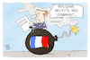 Cartoon: Macrons Rentenreform (small) by Kostas Koufogiorgos tagged karikatur,koufogiorgos,macron,bombe,rentenreform,unruhe,feuer,frankreich