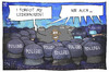 Cartoon: Obama in Bayern (small) by Kostas Koufogiorgos tagged karikatur,koufogiorgos,illustration,cartoon,obama,g7,bayern,tracht,lederhosen,usa,präsident,polizei,uniform,schutz,gipfel,einsatz