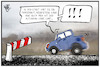 Cartoon: PKW-Maut (small) by Kostas Koufogiorgos tagged karikatur,koufogiorgos,illustration,cartoon,pkw,maut,auto,verkehr,tempolimit,fahrverbot,ausgebremst,autobahn,gebühr,strasse,autofahrer,mobilität