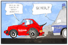 Cartoon: Porsche-Razzia (small) by Kostas Koufogiorgos tagged karikatur,koufogiorgos,illustration,cartoon,porsche,razzia,auto,sportwagen,911,polizei,unerreicht,jagd,verfolgung,dieselgate,autobauer