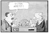 Cartoon: Putin und Erdogan (small) by Kostas Koufogiorgos tagged karikatur,koufogiorgos,illustration,cartoon,erdogan,putin,syrien,essen,appetit,tuerkei,russland,konflikt,konferenz