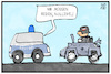 Cartoon: Rechtsextremismus (small) by Kostas Koufogiorgos tagged karikatur,koufogiorgos,illustration,cartoon,polizei,wachtmeister,geschichte,drittes,reich,rechtsextremismus,nazi,auto,kollege