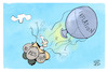 Cartoon: Rezession (small) by Kostas Koufogiorgos tagged karikatur,koufogiorgos,rezession,deutschland,ballon,wirtschaft