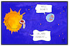 Cartoon: Sonde zur Sonne (small) by Kostas Koufogiorgos tagged karikatur,koufogiorgos,illustration,cartoon,nasa,sonne,raumfahrt,steak,well,done,erde,mission,hitze,braten
