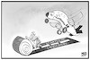 Cartoon: Staatshilfe für die Lufthansa (small) by Kostas Koufogiorgos tagged karikatur,koufogiorgos,illustration,cartoon,lufthansa,staatshilfe,landen,flugzeug,landebahn,teppich,geld,wirtschaft