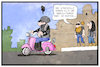 Cartoon: Strafzölle (small) by Kostas Koufogiorgos tagged karikatur,koufogiorgos,illustration,cartoon,eu,strafzölle,harley,amerikanisch,usa,vespa,motoroller,rocker,hells,angels,motorrad,wirtschaft