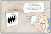 Cartoon: Strompreise (small) by Kostas Koufogiorgos tagged karikatur,koufogiorgos,illustration,cartoon,strom,strompreis,verbraucher,energie,kosten,wirtschaft