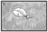 Cartoon: Umfrage (small) by Kostas Koufogiorgos tagged karikatur,koufogiorgos,illustration,cartoon,umfrage,wahl,bundestagswahl,wind,blatt,schwankend,unstetig,demoskopie,demokratie