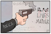Cartoon: US-Polizeigewalt (small) by Kostas Koufogiorgos tagged karikatur,koufogiorgos,illustration,cartoon,usa,wisconsin,blm,rassismus,polizeigewalt