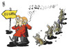 Cartoon: Vor dem EU-Gipfel (small) by Kostas Koufogiorgos tagged europa,deutschland,rolle,europe,role,leading,germany,krise,euro,führungsrolle,leadership,crisis,zeit,führungsanspruch,eu,gipfel,bruessel,merkel,rattenfaenger,hameln,maerchen,ratte,floete,tanzen,karikatur,kostas,koufogiorgos