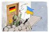 Cartoon: Waffen für die Ukraine (small) by Kostas Koufogiorgos tagged karikatur,koufogiorgos,waffen,ukraine,deutschland,soldat,beschuss,feuer