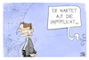 Cartoon: Warten auf die Impfpflicht (small) by Kostas Koufogiorgos tagged karikatur,koufogiorgos,lauterbach,impfpflicht,corona,warten,gesundheitsminister