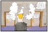 Cartoon: Weißer Rauch (small) by Kostas Koufogiorgos tagged karikatur,koufogiorgos,illustration,cartoon,jamaika,rauch,michel,wut,ärger,sondierung,partei,politik,demokratie