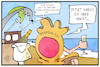 Cartoon: Wirecard-Skandal (small) by Kostas Koufogiorgos tagged karikatur,koufogiorgos,illustration,cartoon,wirecard,untersuchungsausschuss,skandal,marsalek,flucht,untergrund,strand,luxus,scholz,wirtschaft,betrug