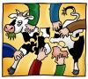 Cartoon: Puzzle cow (small) by illustrator tagged cow puzzle farmers arms putting together match matching animal tier kuh puzzlespiel mitarbeit 