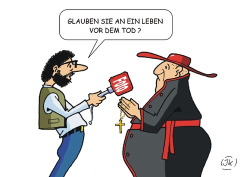 Cartoon: Glaube (medium) by JotKa tagged religion,glaube,hoffnung,kirche,leben,tod,religion,glaube,hoffnung,kirche,leben,tod