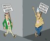 Cartoon: Begegnungen (small) by JotKa tagged corona virus impfen demonstrationen gegendemonstrtionen imfgegner schwurbler querdenker krankheite gesellschaft