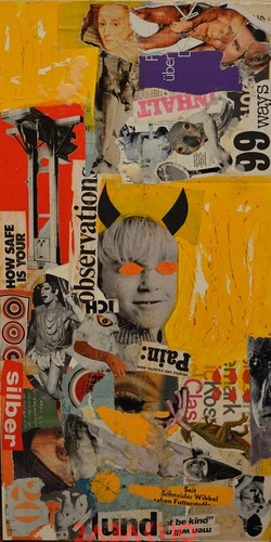 Cartoon: Dada Board (medium) by Babak Mo tagged babakmo,collage,dada,art,kunst,artist,on,wood,plate