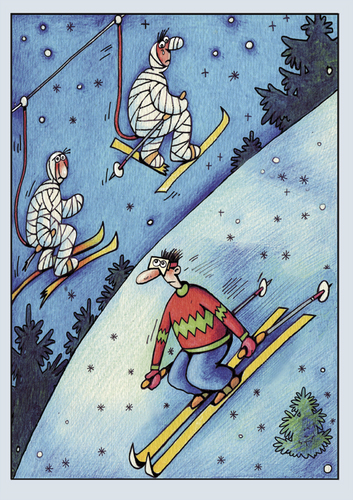 Cartoon: Skifahrer (medium) by kurtu tagged yes
