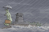 Cartoon: New York (small) by Tobias Wieland tagged new,york,sturm,karikatur,hurrikan,hurricane,sandy,evakuierung,jahrhundertsturm,usa,ostküste,regen,wetter