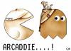 Cartoon: ARCADDIE (small) by QUIM tagged golf,caddie,ball,arcade,die