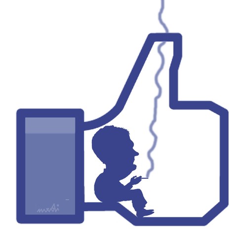 Cartoon: smoke chimney (medium) by Medi Belortaja tagged internet,fb,like,chimney,smoke
