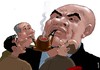 Cartoon: chief s pipe (small) by Medi Belortaja tagged chief,pipe,hierarchy,servants,smoking,politics,business,humor