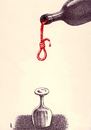 Cartoon: nature mortum (small) by Medi Belortaja tagged wine,alcohol,dead,death,hanging,rope