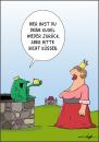 Cartoon: Froschkönig (small) by luftzone tagged frosch,brunnen,schloss,burg,frog,prinzessin,froschkönig,tiere,frau,krone,cartoon,princess,animals,kuss,kiss