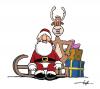 Cartoon: Weihnachtsmann mit Elch (small) by luftzone tagged weihnachtsmann,elch,weihnachten,schlitten,geschenke